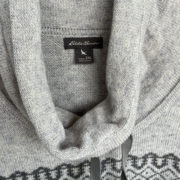 Eddie Bauer Cowl Neck Fair Isle Sweater 2XL - Picture 3 of 6